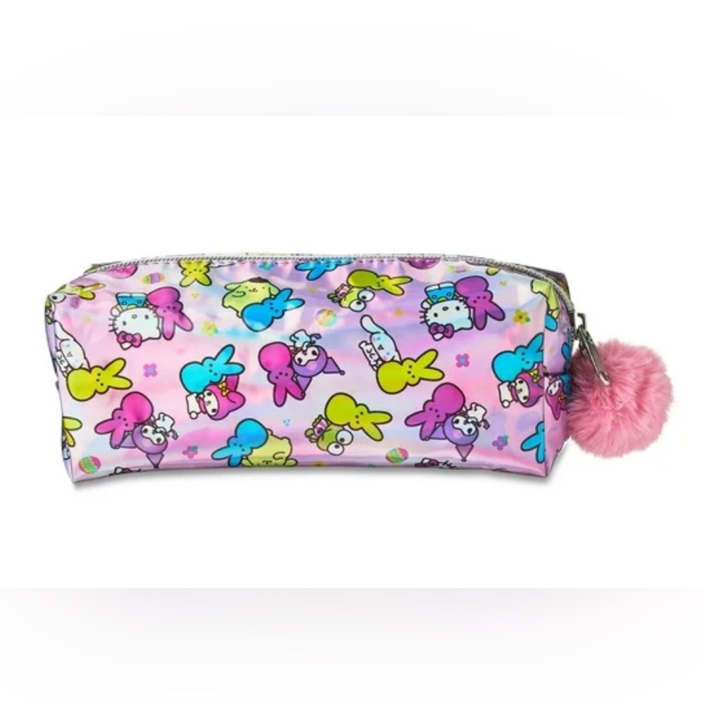 Hello Kitty + Peeps zipper Case with Pink Pom Pom